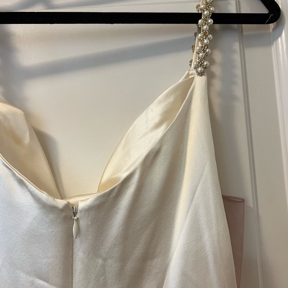 Markarian Rosetta Ivory Satin Mini Dress With Bow - Picture 4 of 8